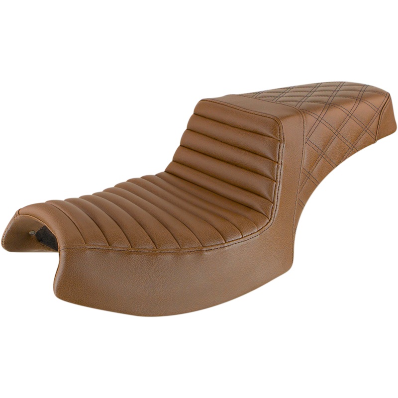 SADDLEMEN Step-Up Seat – Front Tuck-n’-Roll/Rear Lattice – Brown – Challenger I20-06-176BR