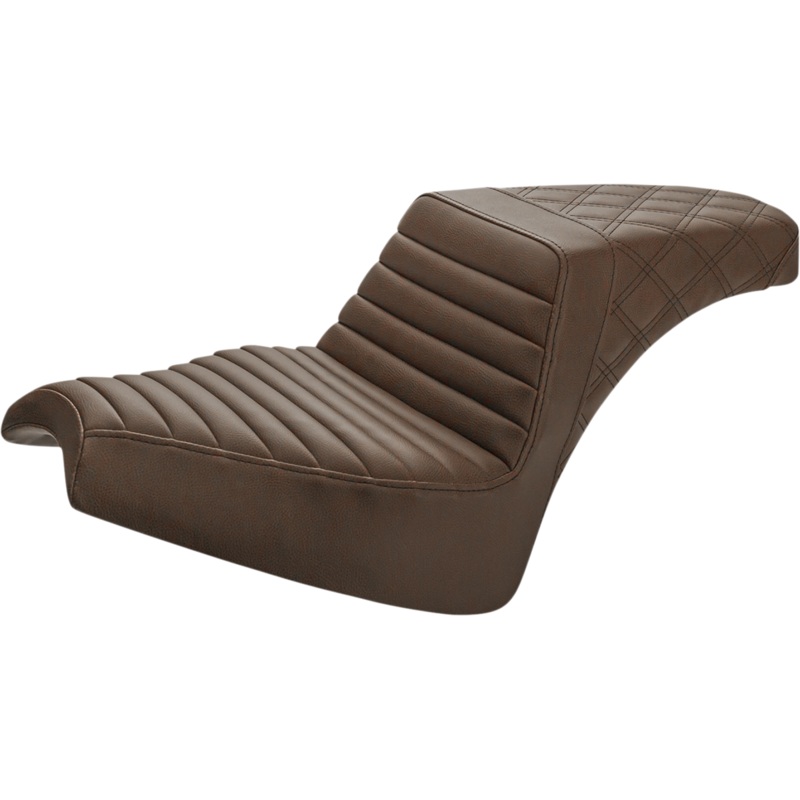 SADDLEMEN Step-Up Seat – Front Tuck-n’-Roll/Rear Lattice – Brown – Chief I21-04-176BR