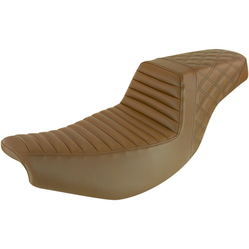 SADDLEMEN Step-Up Seat – Front Tuck-n’-Roll/Rear Lattice – Brown – Indian I14-07-176BR