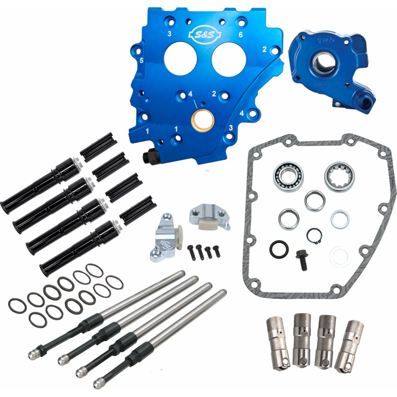 S&S CYCLE Cam Chest Kit without Cams – Chain Drive – Oil Cooled – Black Pushrods – Twin Cam 310-1270