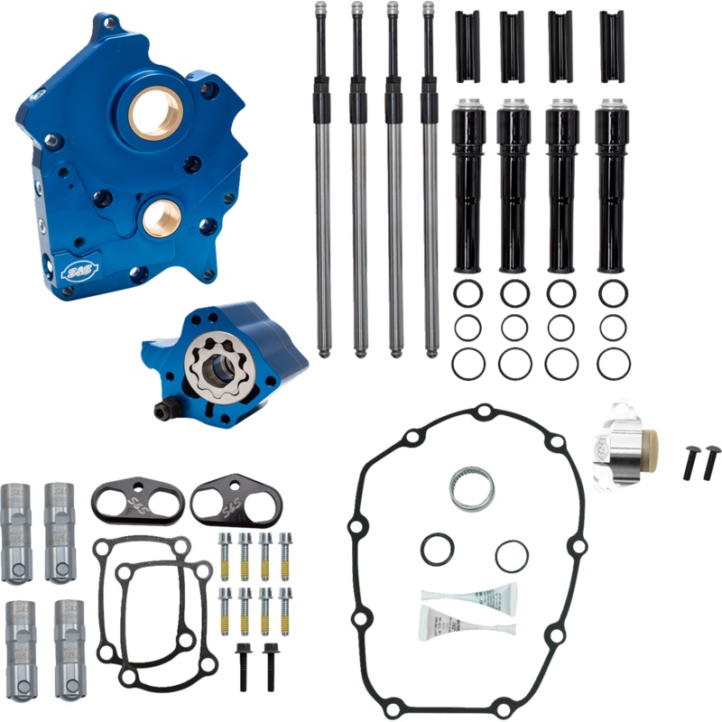 S&S CYCLE Cam Chest Kit without Cams – Chain Drive – Water Cooled – Black Pushrods – M8 310-1264