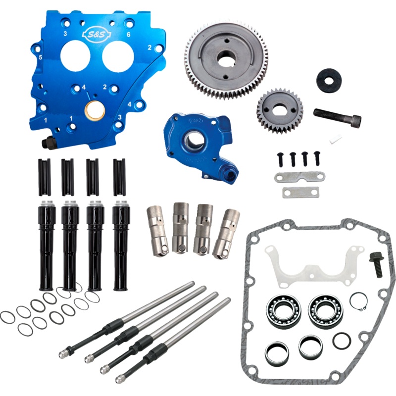 S&S CYCLE Cam Chest Kit without Cams – Gear Drive – Oil Cooled – Black Pushrods – Twin Cam 310-1266