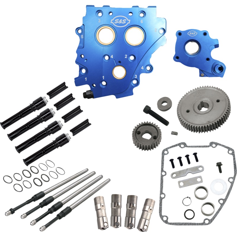 S&S CYCLE Cam Chest Kit without Cams – Gear Drive – Oil Cooled – Black Pushrods – Twin Cam 310-1268
