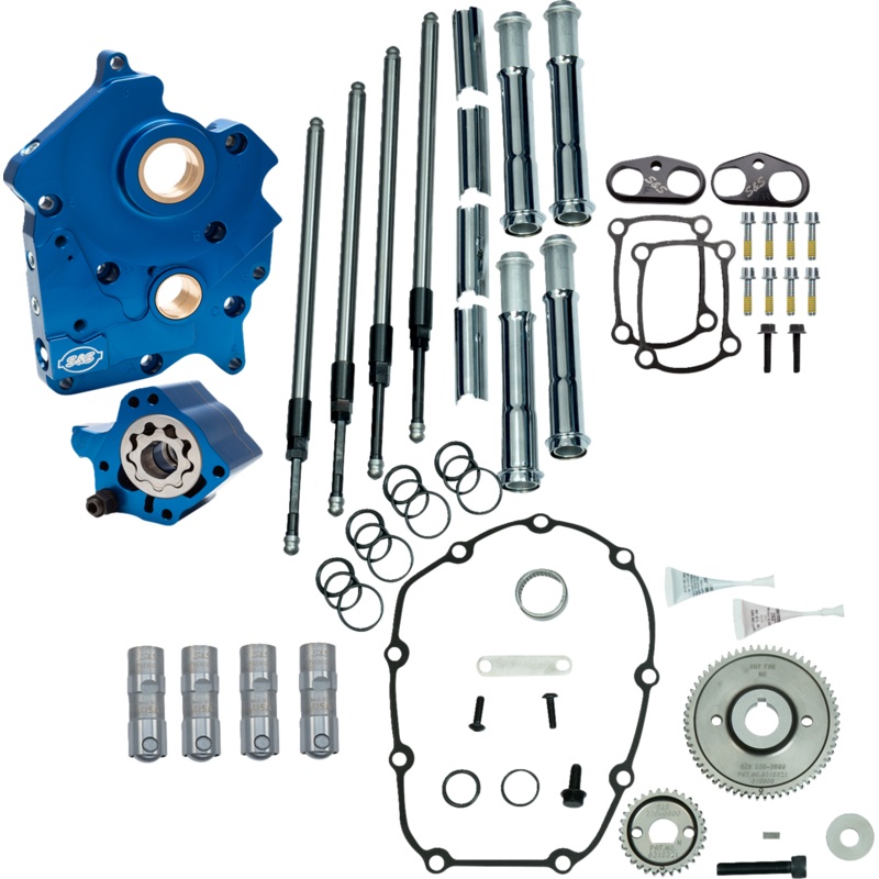 S&S CYCLE Cam Chest Kit without Cams – Gear Drive – Oil Cooled – Chrome Pushrods – M8 310-1259