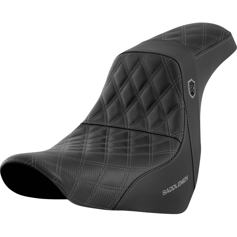 SADDLEMEN Pro Series SDC Performance Seat – without Backrest – Gray Stitch – FL/FX ’18-’20 SC81829GRE