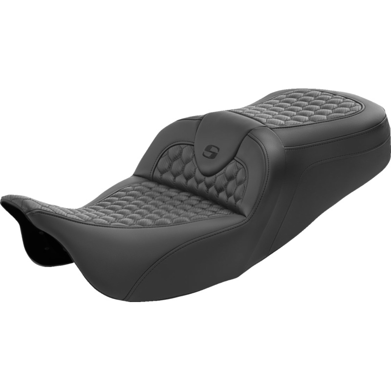 SADDLEMEN RoadSofa* Seat – Honeycomb – without Backrest – FL ’08-’23 808-07B-189