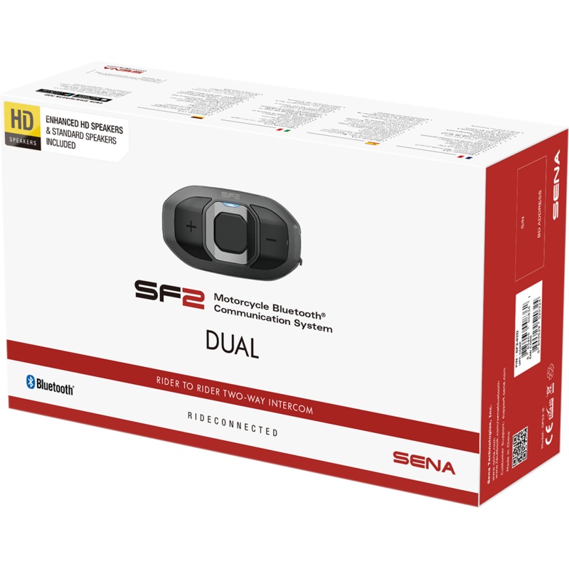 SENA SF2 Bluetooth Headset – 2-Way – Dual Speakers – Dual Pack SF2-03D-