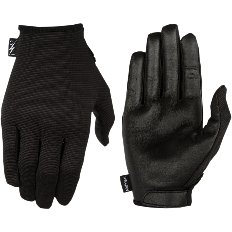 THRASHIN SUPPLY CO. Stealth Leather Palm Gloves – Black – Large SLG-01-010