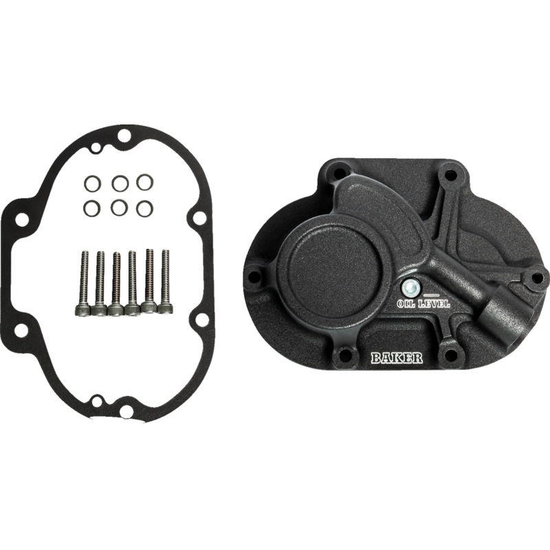 BAKER DRIVETRAIN Function-Formed* Transmission Side Cover – Mechanical – Big Twin – Wrinkle Black BD-10603-A