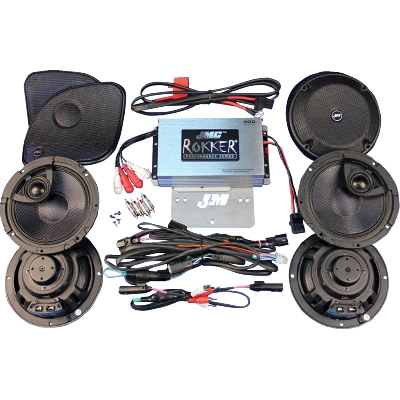 J & M 400 W 4-Channel Amplifier/Speaker Kit -’16-’23 FLTRU/FLTRK RKT6-400HR16-UL4