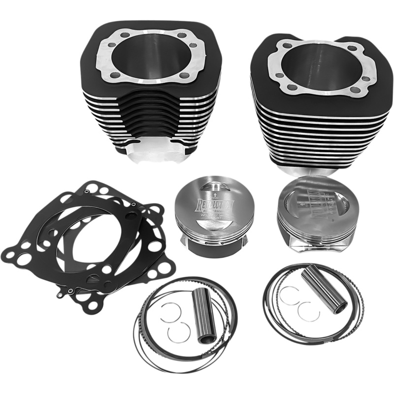 REVOLUTION PERFORMANCE, LLC Cylinder Kit – 124 – Black with Highlighted Fins – Twin Cam RP201-126W