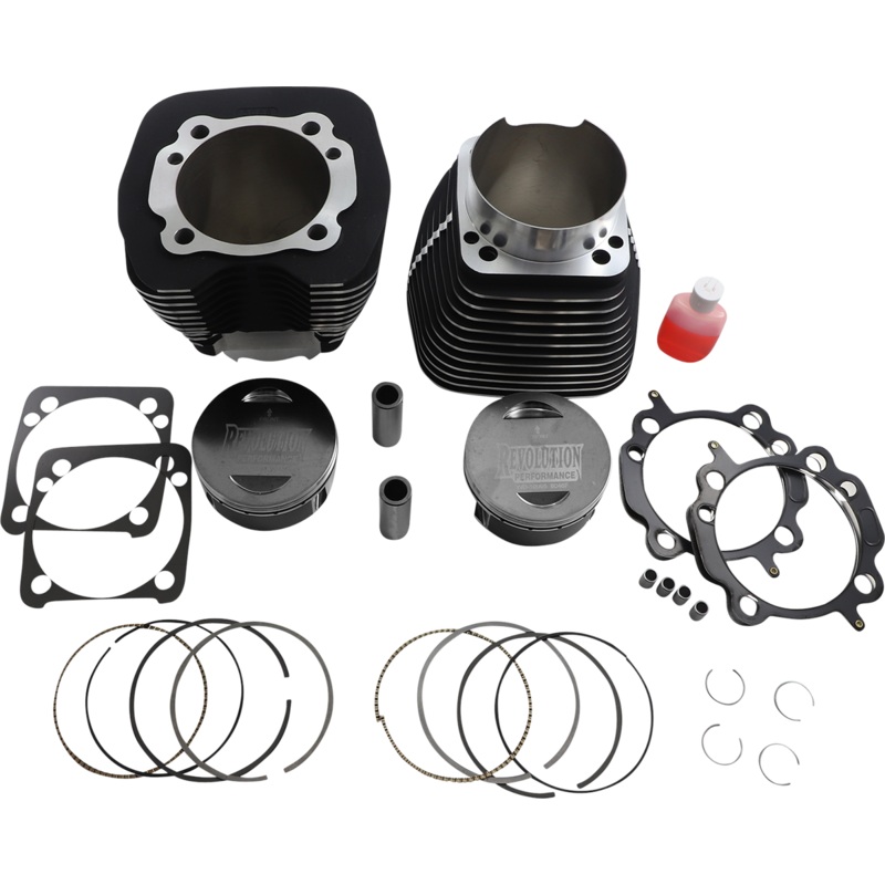 REVOLUTION PERFORMANCE, LLC Cylinder Kit – 131 – Black with Highlighted Fins – Twin Cam RP201-129W