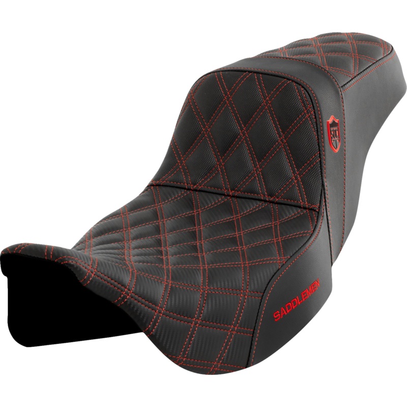 SADDLEMEN Pro Series SDC Performance Seat – without Backrest – Red Stitch – FLH/FLT ’08-’23 SC80807RED