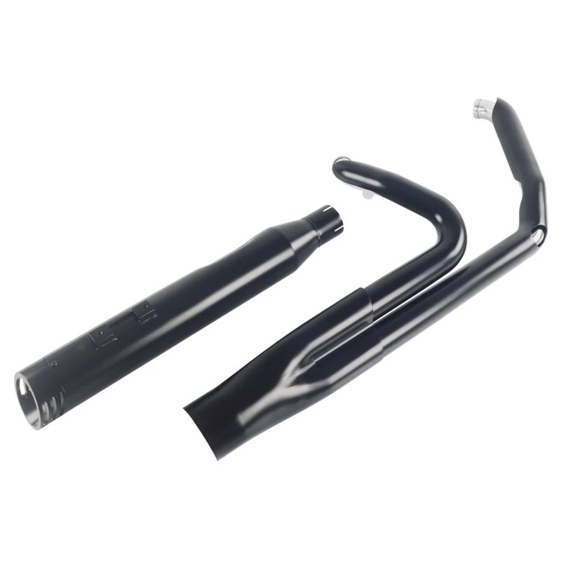 Sharkroad Black 2 into 1 Exhaust System 4 Muffler for 1995-2016 Harley Touring