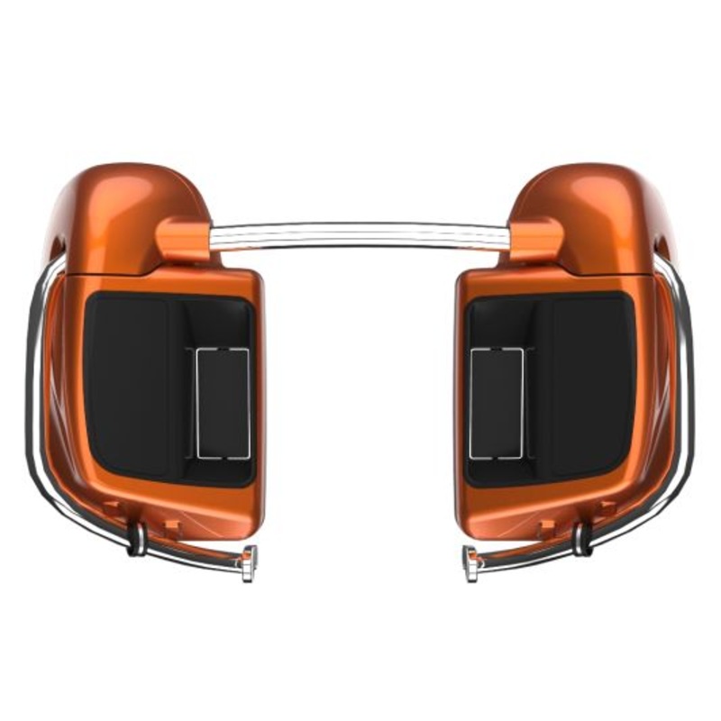 Advanblack RUSHMORE LOWER VENTED FAIRINGS FOR 2014-2023 HARLEY DAVIDSON TOURING With Speaker Pods – AMBER WHISKEY