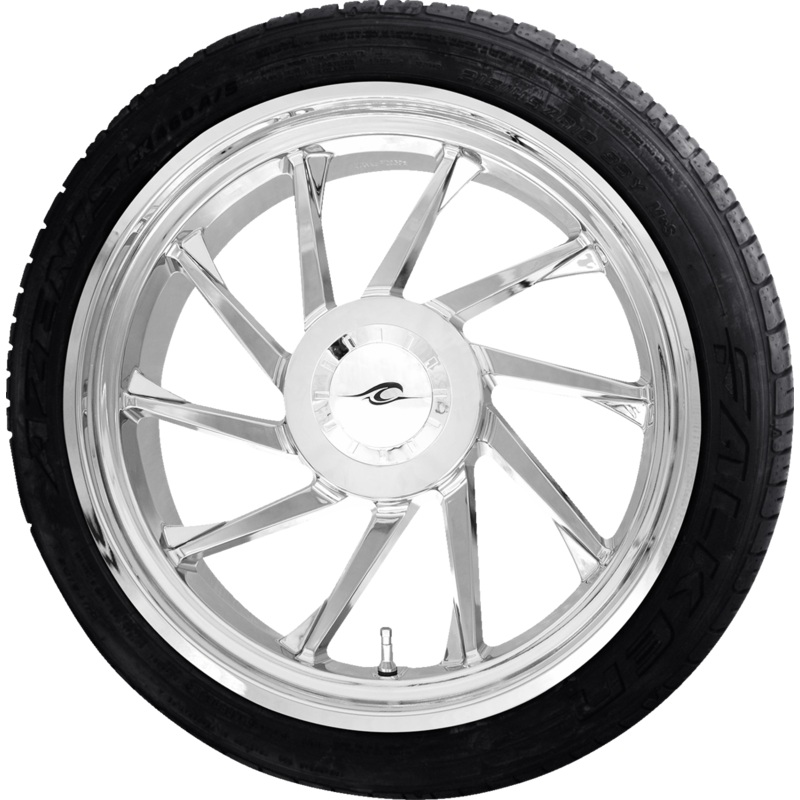 COASTAL MOTO Hurricane 3D Rear Left Wheel (18/Chrome)/Falken Tire (215/45ZR18) PKG-HURL-187T-CH