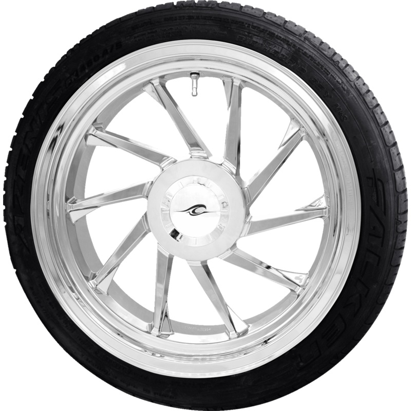 COASTAL MOTO Hurricane 3D Rear Right Wheel (18/Chrome)/Falken Tire (215/45ZR18) PKG-HURR-187T-CH
