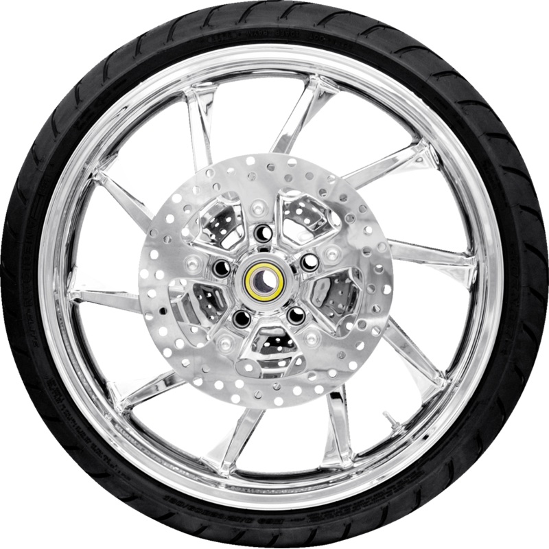 COASTAL MOTO Hurricane Front Wheel (21/Chrome)/Rotors (11.8)/Dunlop Tire (130/60B21) PKG-HUR213CH-ABST