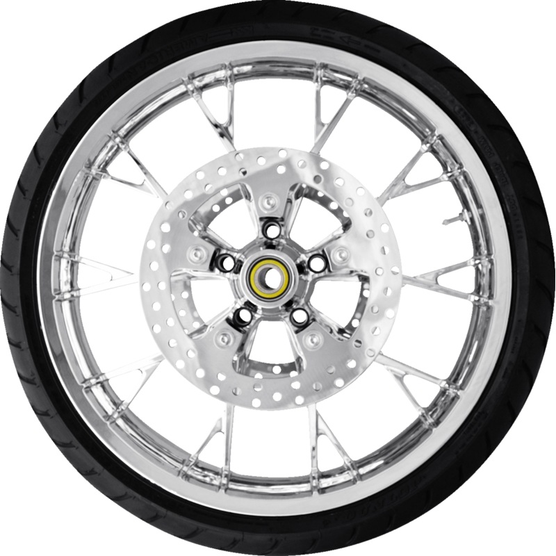 COASTAL MOTO Marlin Front Wheel (21/Chrome)/Rotors (11.8)/Dunlop Tire (130/60B21) PKG-MAR213CH-ABST