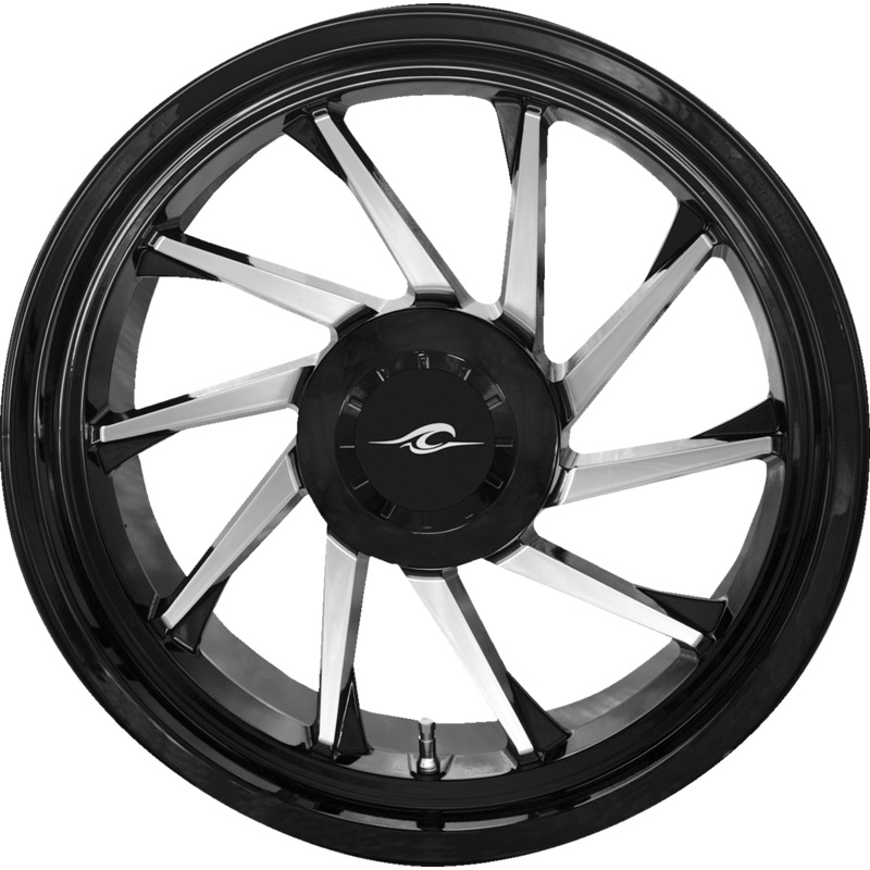 COASTAL MOTO Wheel – Hurricane 3D – Rear Right – Black/Chrome – 18 – Trike 3D-HURR-187T-BC