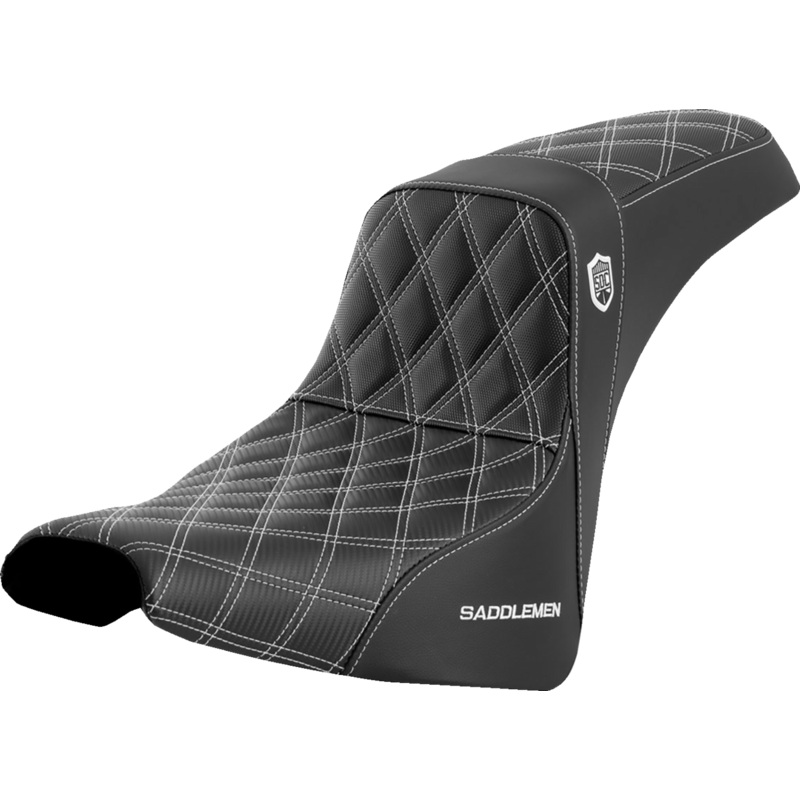 SADDLEMEN Pro Series SDC Performance Seat – without Backrest – White Stitch – FXBB/FXST ’18-’23 SC81830WHI
