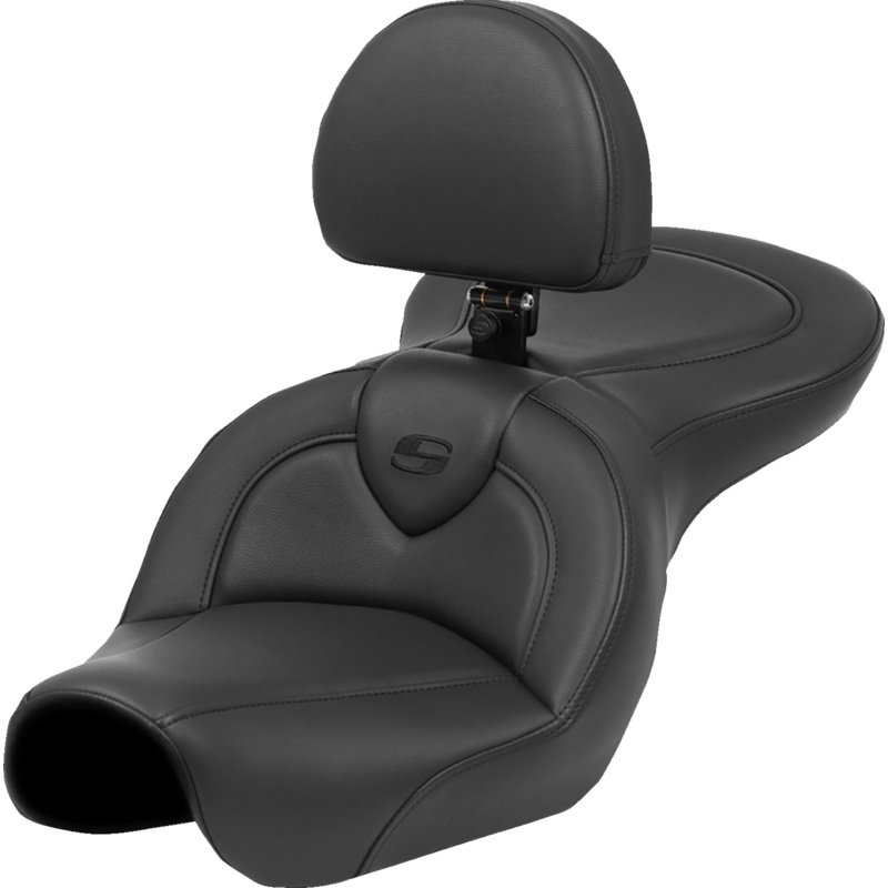 SADDLEMEN Roadsofa* Seat – Black Stitch – with Backrest – FXD ’04-’05 804-04-187BR