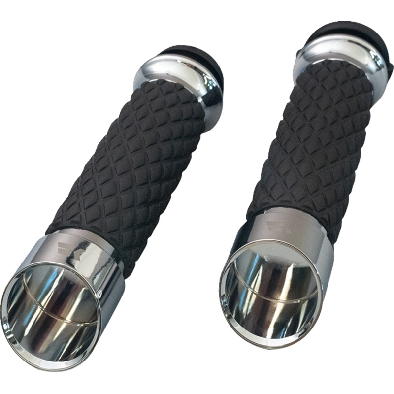 KHROME WERKS Grips – Edge – Custom Contour – Diamond – Chrome 500315
