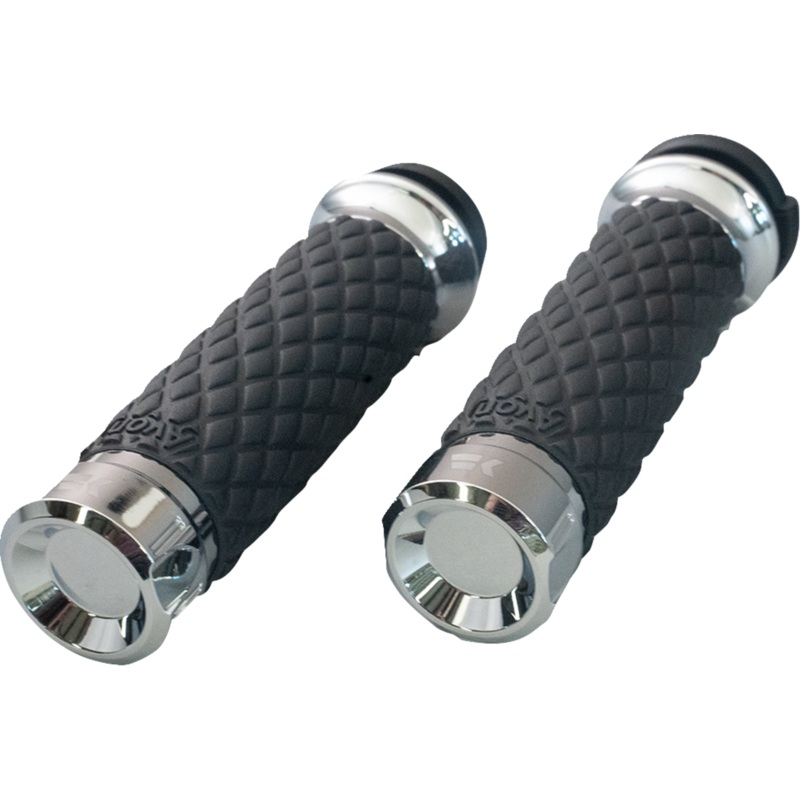 KHROME WERKS Grips – Klassic – Custom Contour – Diamond – Chrome 500305