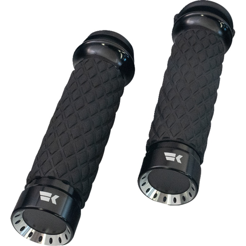 KHROME WERKS Grips – Turbine – Custom Contour – Diamond – Black 500330
