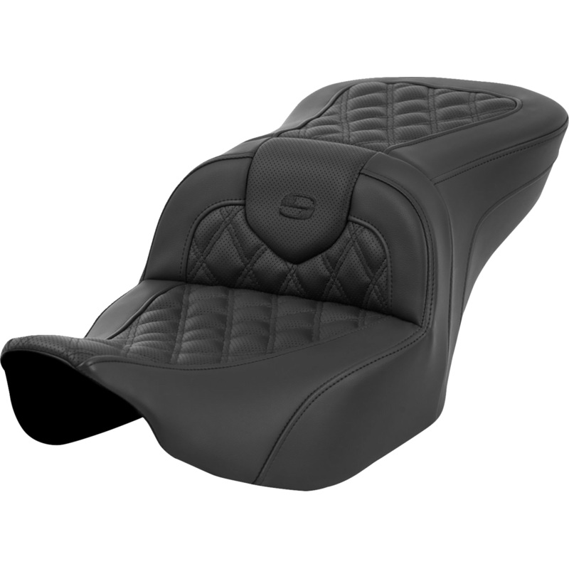 SADDLEMEN Roadsofa* Seat – without Backrest – Lattice Stitch – Black – FL ’23-’24 823-07-182
