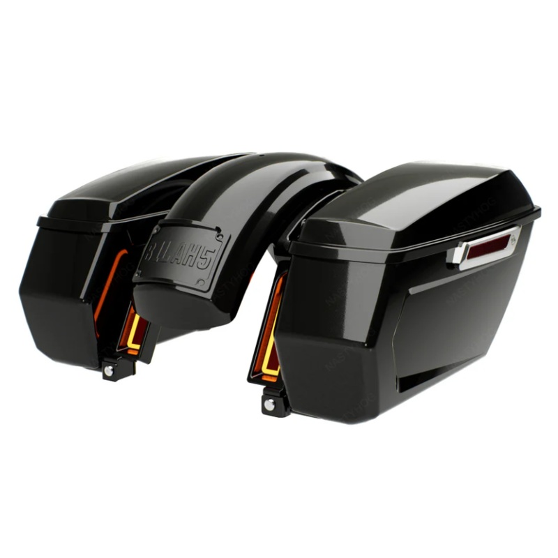 NASTY HOG REBEL CHOPPED FENDER & SADDLEBAG KIT (2014-2024) – Vivid Black