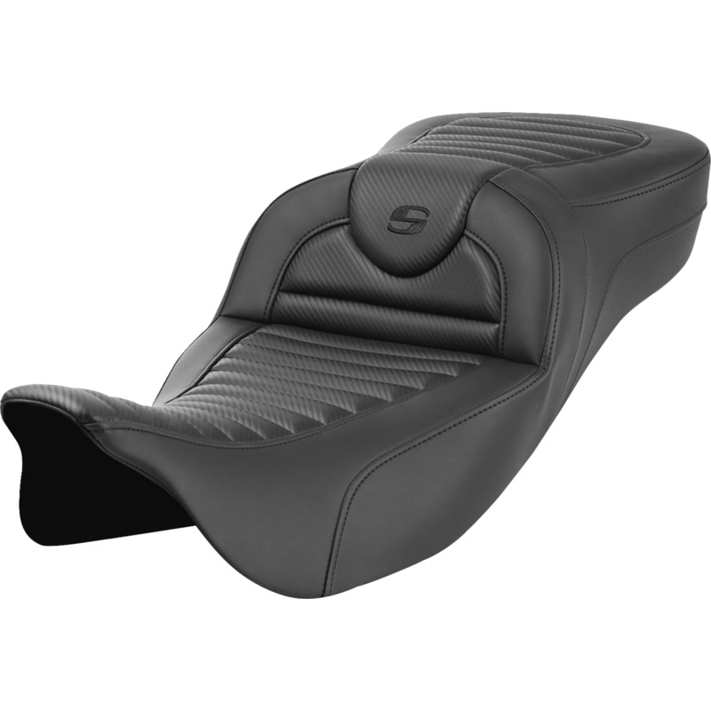 SADDLEMEN Roadsofa* Extended Reach Seat – without Backrest – Tuck-n-Roll – Carbon Fiber – FL ’08-’23 808-07B-20500