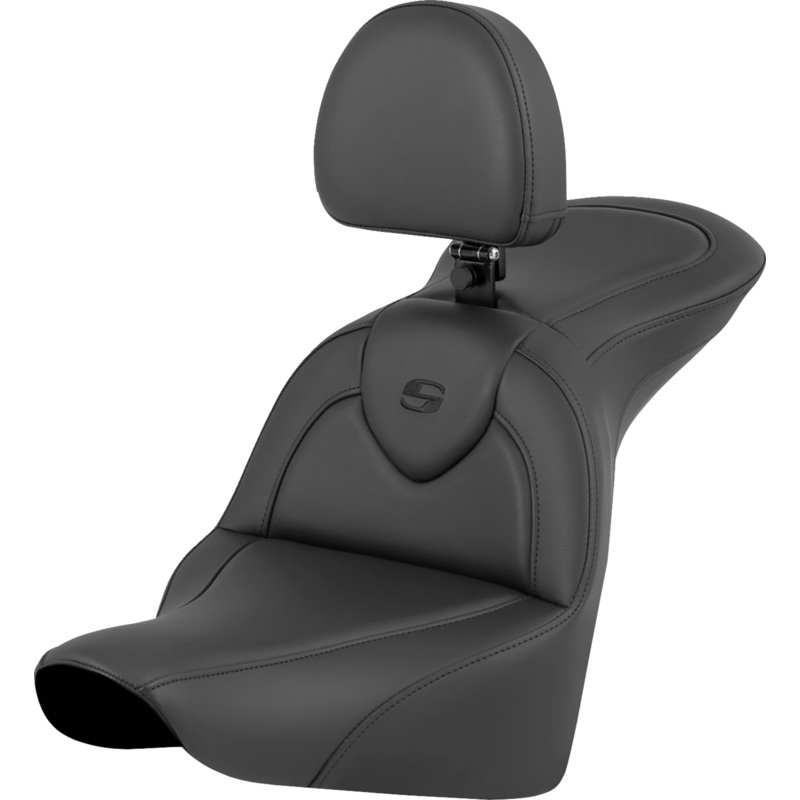 SADDLEMEN RoadSofa* Seat – Black – with Driver Backrest – FLFB/FXBR ’18-’24 818-27-187BR