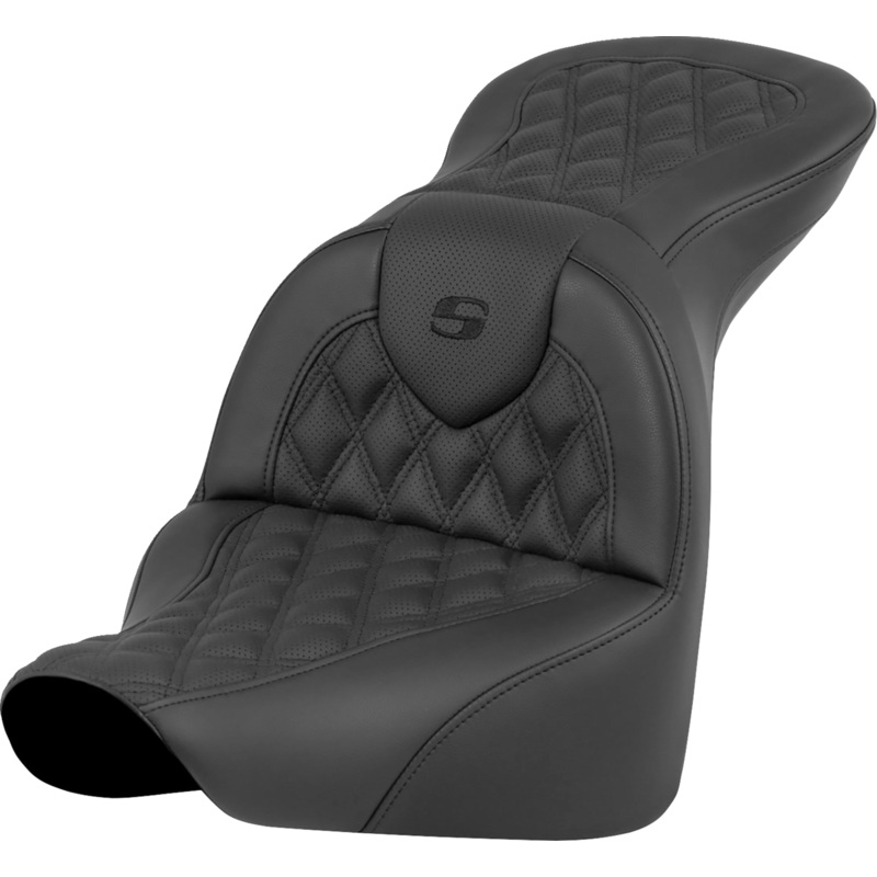 SADDLEMEN RoadSofa* Seat – Lattice Stitch – without Driver Backrest – FLFB/FXBR ’18-’24 818-27-182