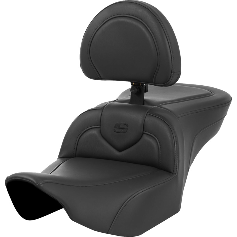 SADDLEMEN Roadsofa* Seat – with Backrest – Black Stitching – FL ’23-’24 823-07-187BR