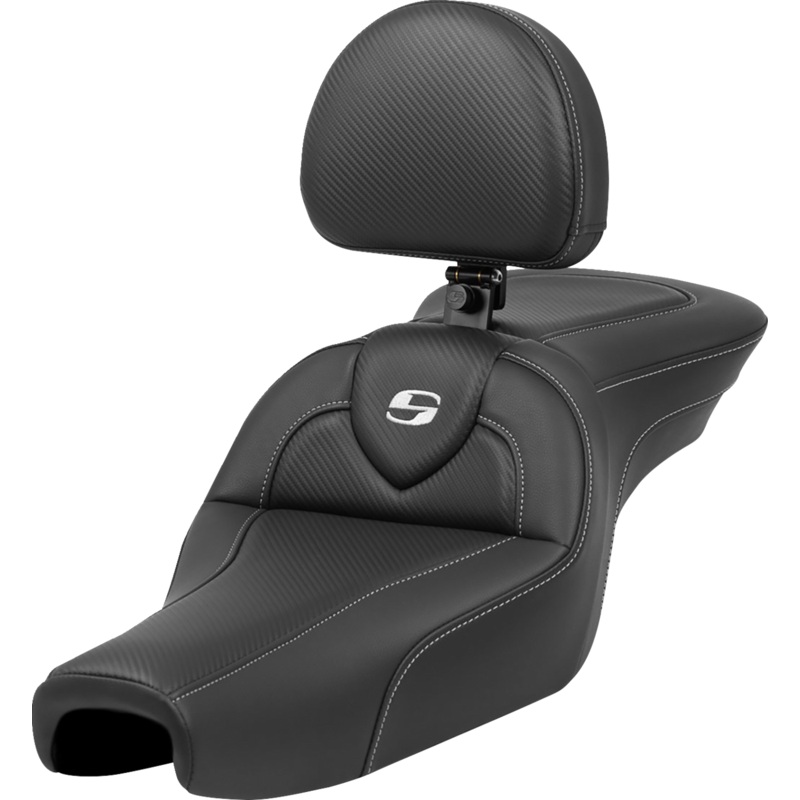 SADDLEMEN Roadsofa* Seat – with Backrest – Carbon Fiber – XL ’04-’22 807-11-185BR