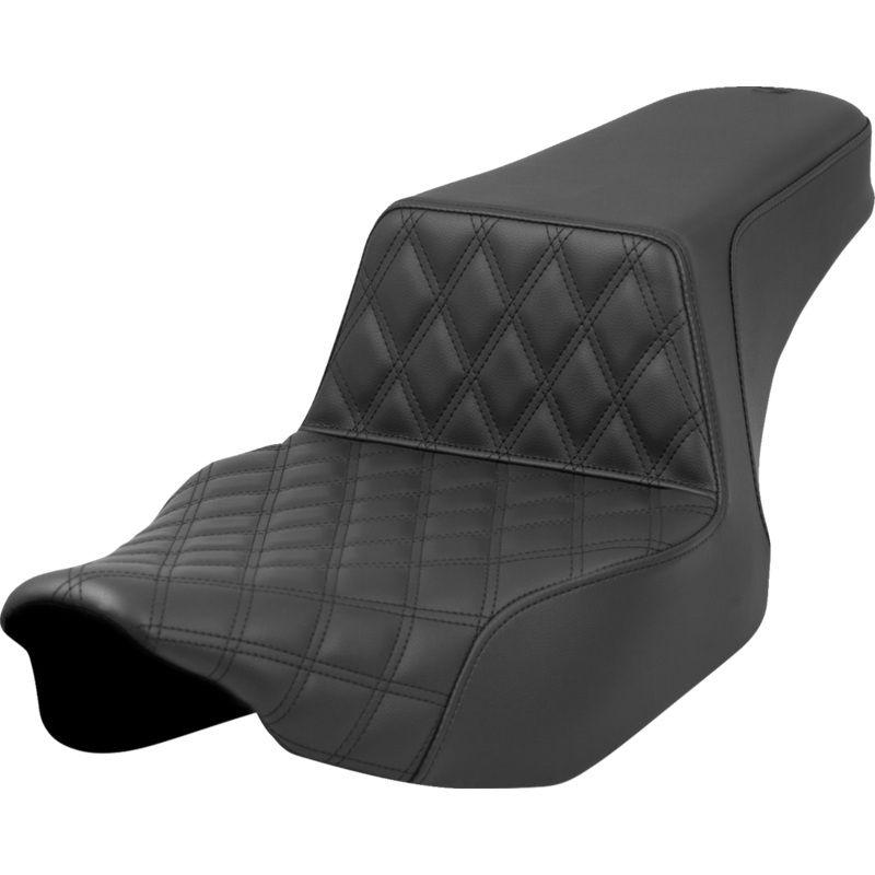 SADDLEMEN Step-Up Seat – Front Lattice Stitch – Black – Road Glide/Street Glide 823-07-172
