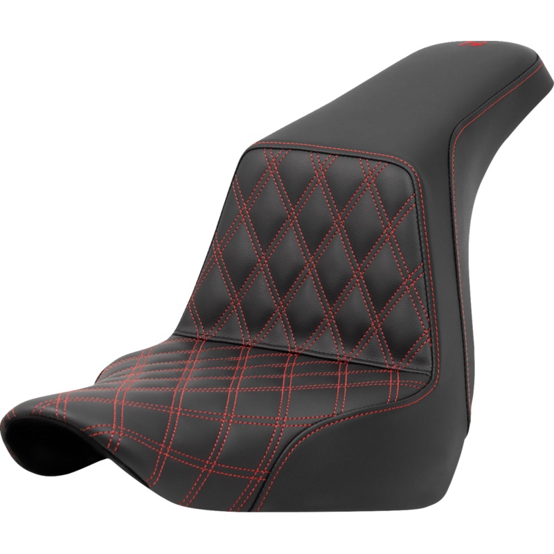 SADDLEMEN Step-Up Seat – Front Lattice Stitch – Red Stitch – FXLR/FLSB ’18-’21 A818-29-172RED