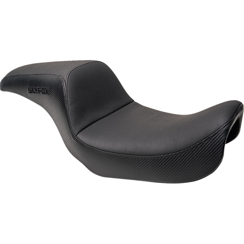 SLYFOX Slyfox Seat – Black Logo – Black Vinyl w/ Slipstop – Carbon Fiber – Dyna 4683A-slyfox