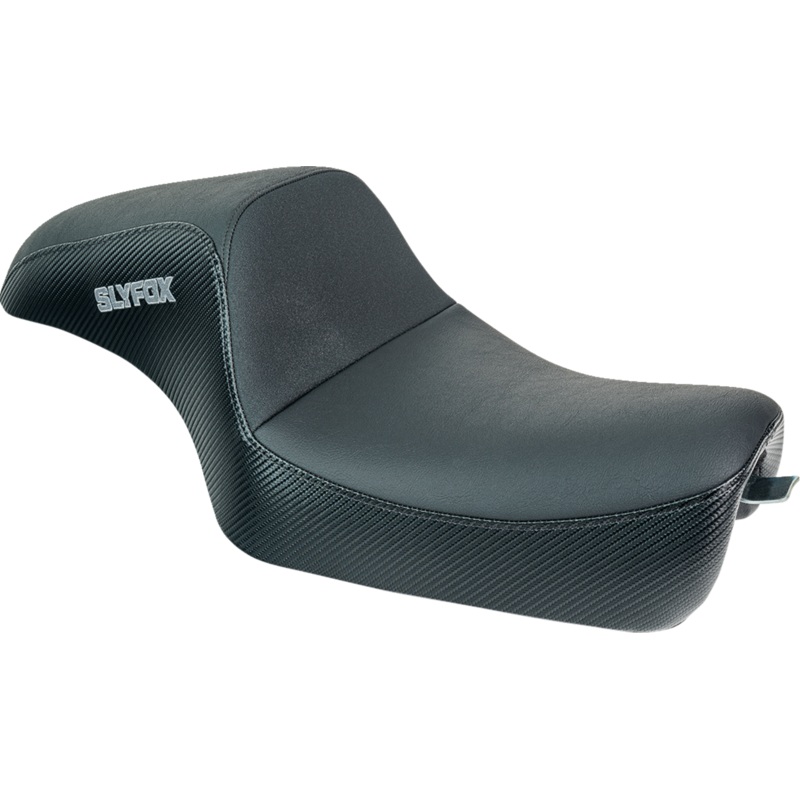 SLYFOX Slyfox Seat – Gray Logo – Black Vinyl w/ Slipstop – Carbon Fiber – XL 4684B-slyfox