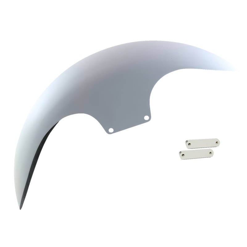 PAUL YAFFE BAGGER NATION Cafe Front Fender – 19 – Chrome Adaptors PYO:CAFE-19-14L-C-C