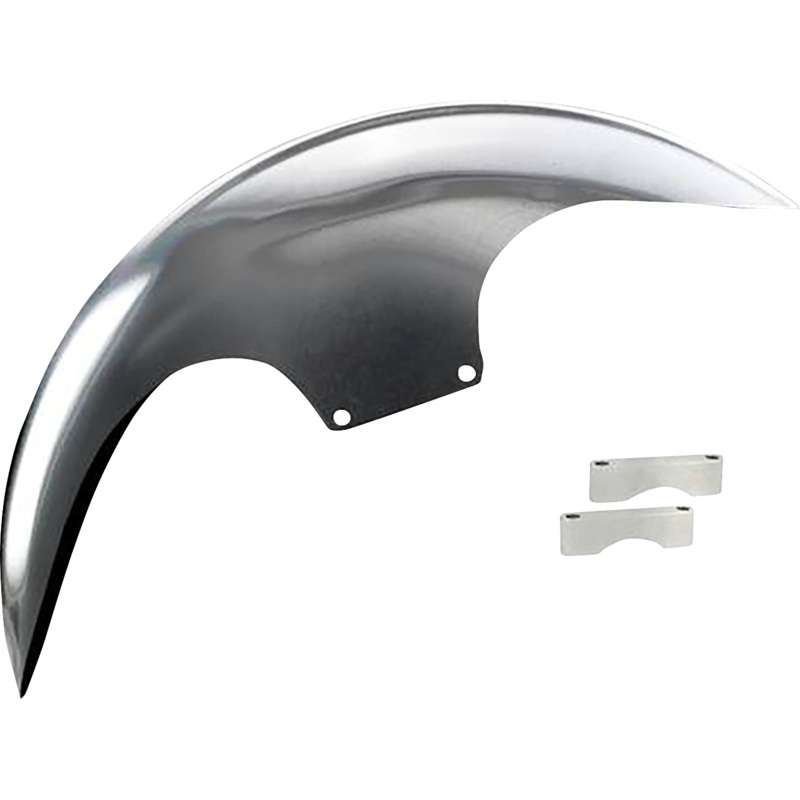 PAUL YAFFE BAGGER NATION Cafe Front Fender – 21 – Chrome Adaptors PYO:CAFE-21-14L-C