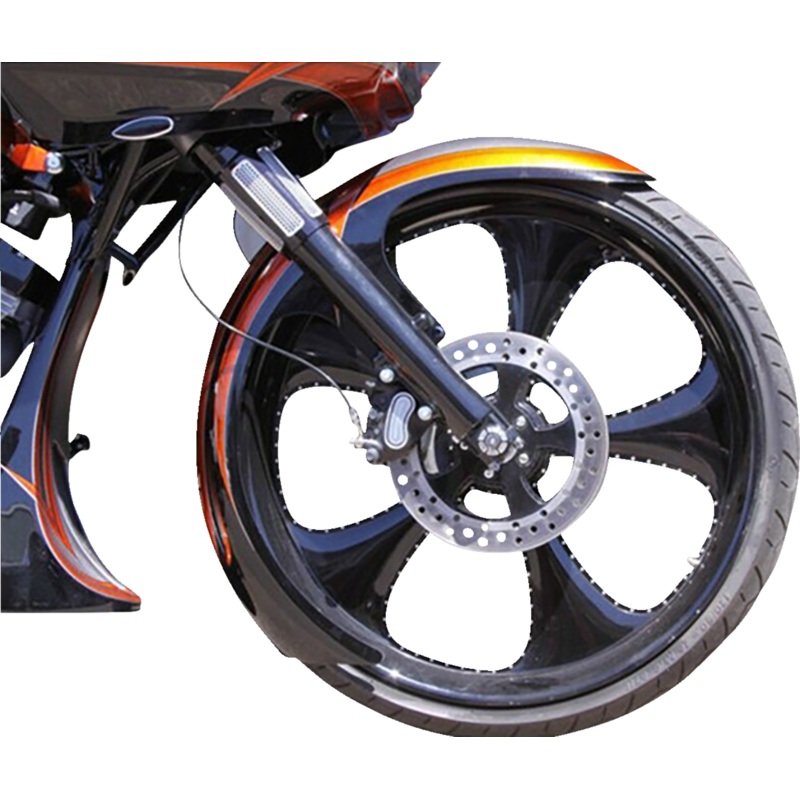 PAUL YAFFE BAGGER NATION DEI Front Fender – 21 Wheel – With Black Adapters DEI21-13E-B