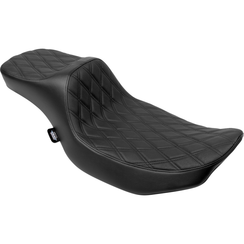 DRAG SPECIALTIES SEATS Extended Reach Predator III Seat – Double Diamond – Black Stitching – Vinyl – FLH/FLT ’23-’24 4705B