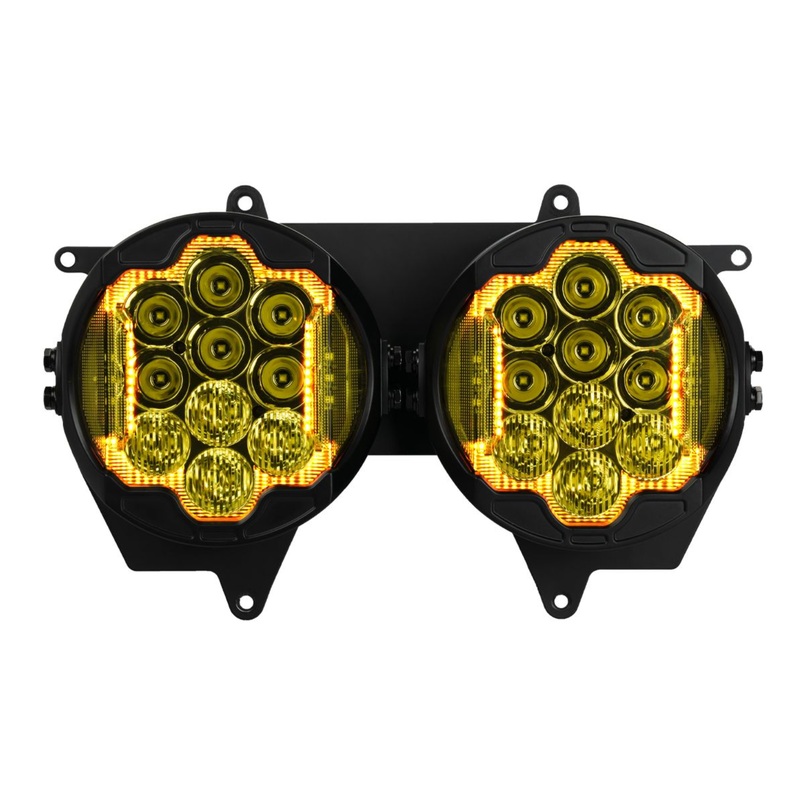 HOGWORKZ Goldtooth Performance LED Headlight for Harley Road Glide ’15-’25 & Amp Bracket