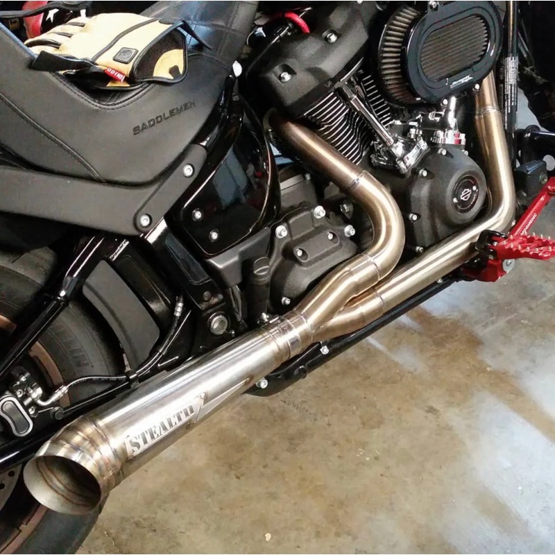 STEALTH 17-25 M8 Softail Exhaust – Raw Turnout