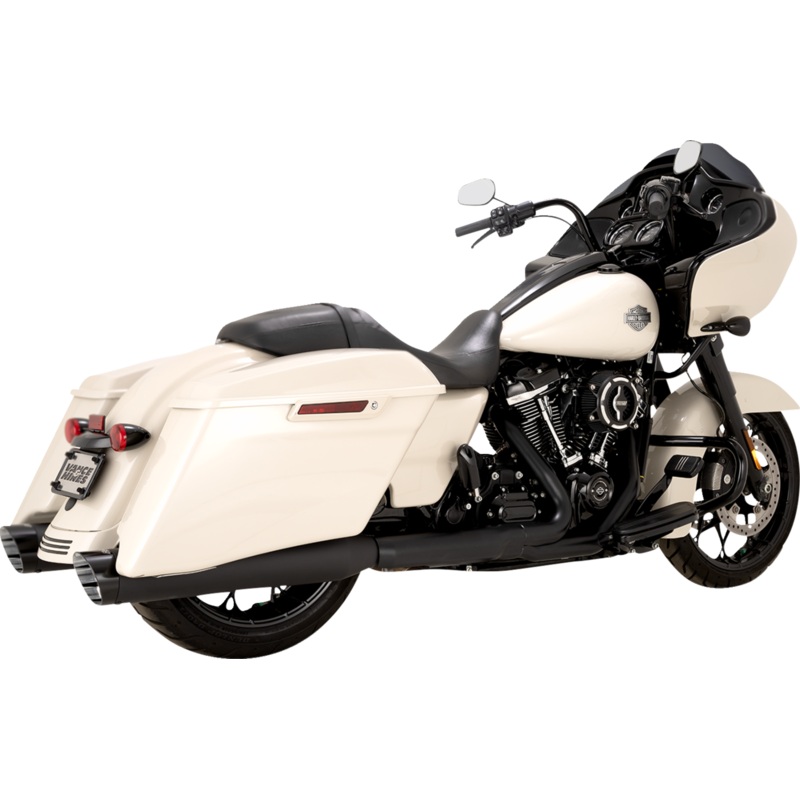 VANCE & HINES Razorback 450 Slip-On Mufflers – Black – M8 Bagger 47960