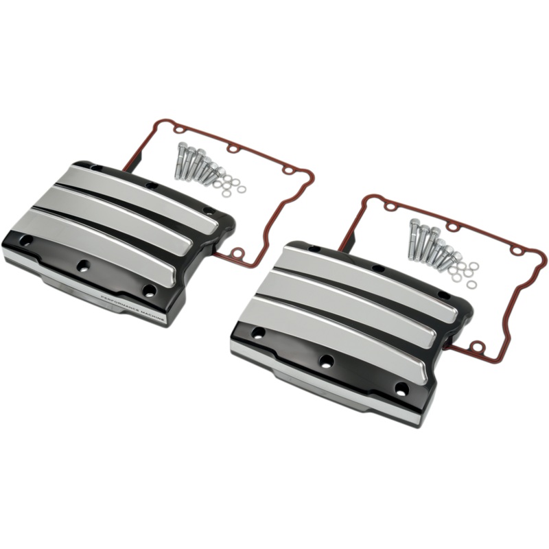 PERFORMANCE MACHINE (PM) Rocker Box Cover – Scalloped – Platinum Cut – Twin Cam 0177-2021-BMP