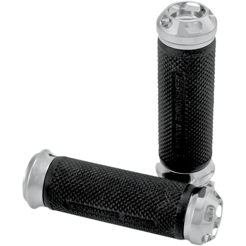 PERFORMANCE MACHINE (PM) Grips – Apex – Elite – Cable – Chrome 0063-2043-CH