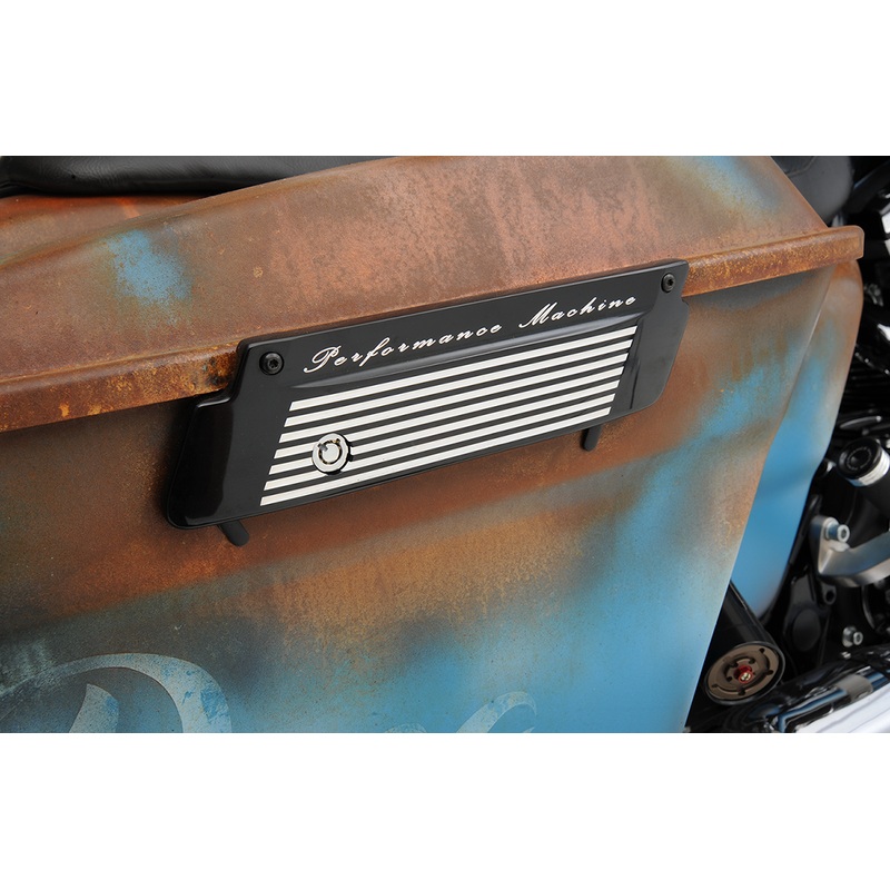 PERFORMANCE MACHINE (PM) Saddlebag Latch – Fluted – Contrast Cut* – FL ’93-’13 0200-2001-BM
